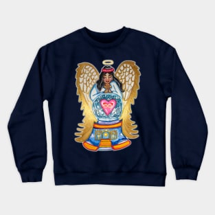 Heavenly Eternal Love Infinity Angel Snowglobe Crewneck Sweatshirt